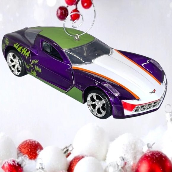 2009 Chevy Corvette Stingray Batman The Joker Car 5.5" Christmas Tree Ornament - Picture 5 of 6